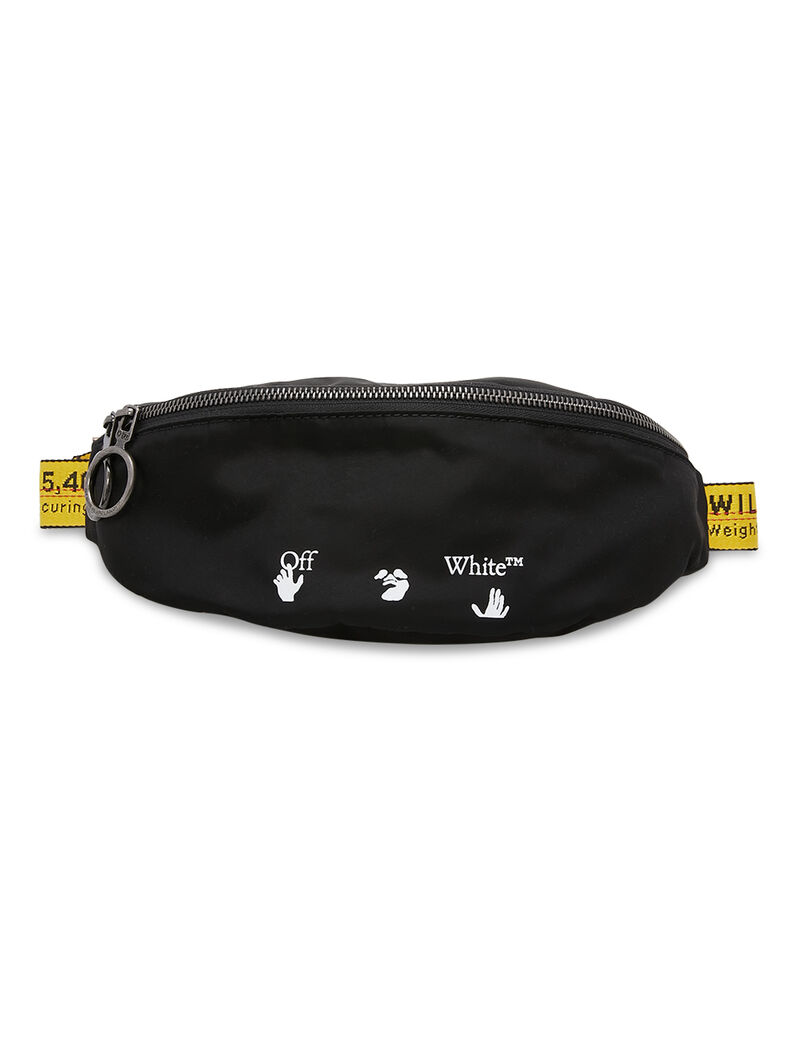 Ow Logo Nylon Basic Fannypack Black Whit Ow Logo Nylon Basic Fannypack Black Whit
