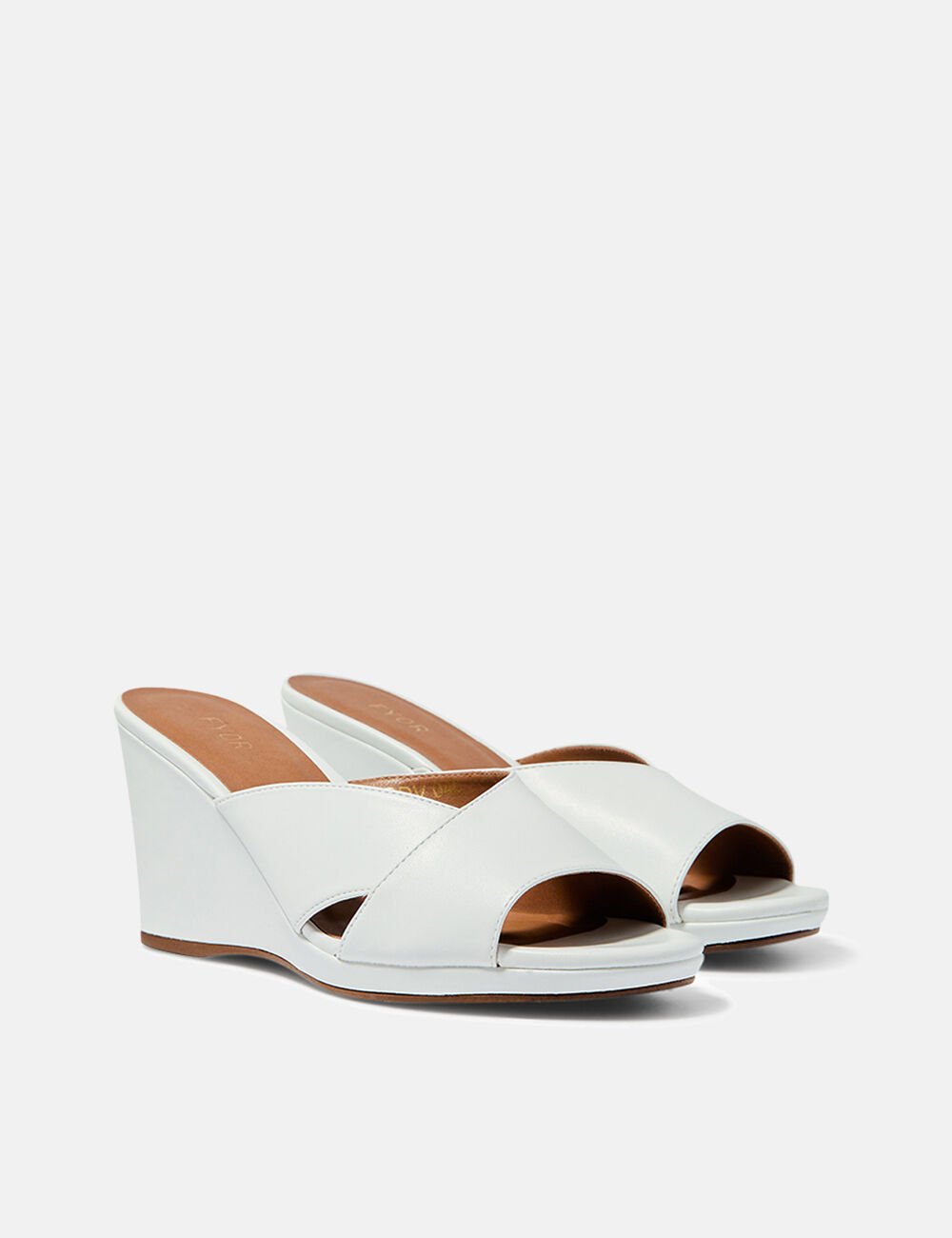 White wedge sales mule sandals