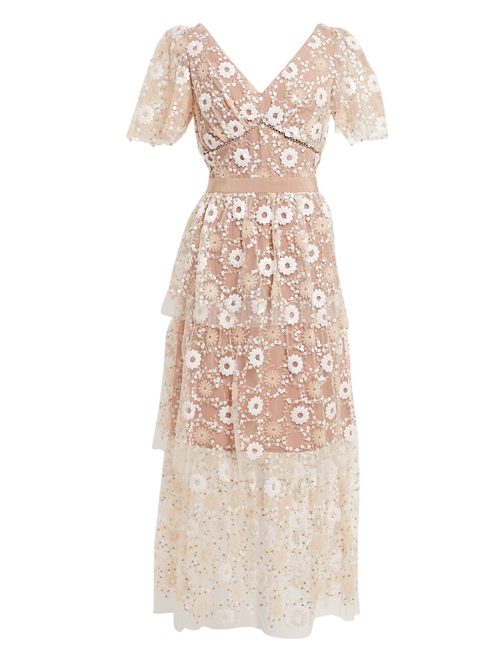 Self portrait floral 2024 sequin embroidered dress