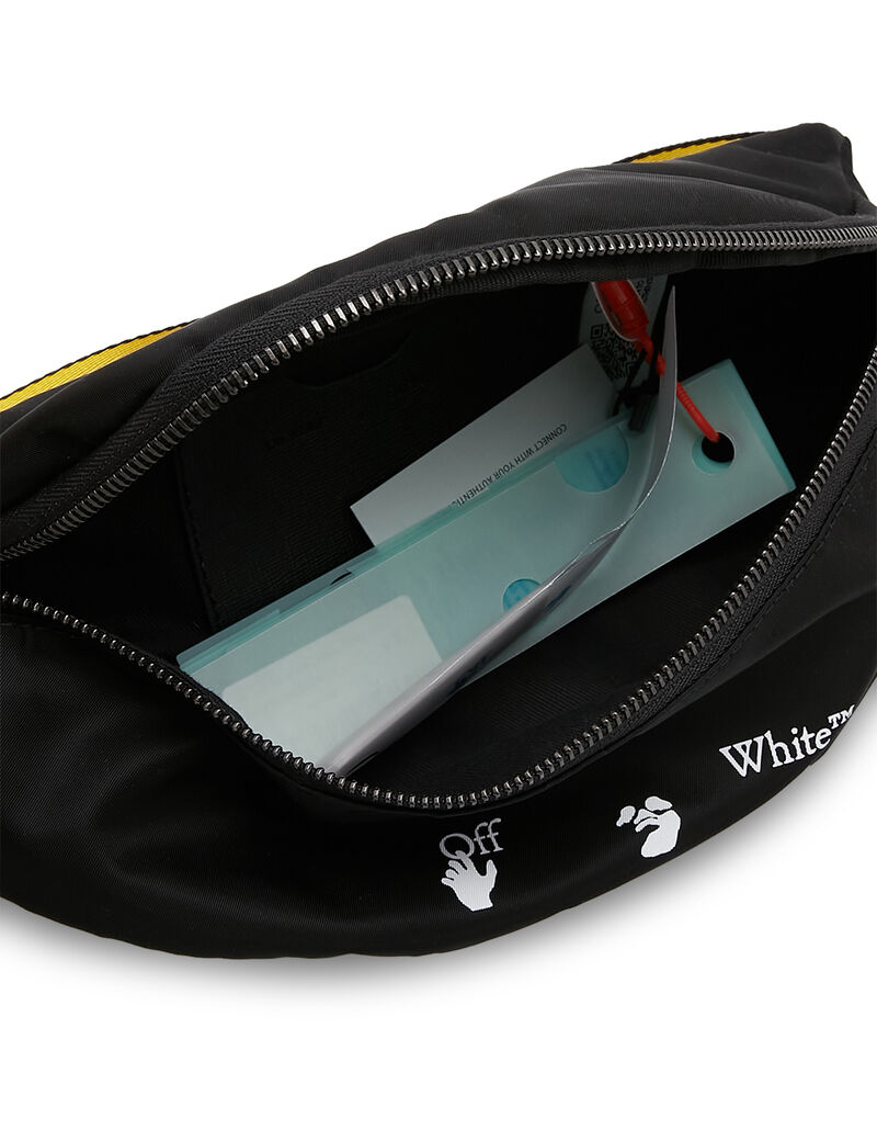 Ow Logo Nylon Basic Fannypack Black Whit Ow Logo Nylon Basic Fannypack Black Whit