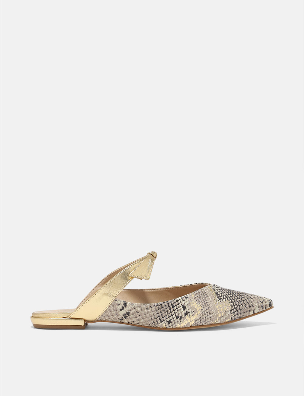 Snake Print Flat Mules