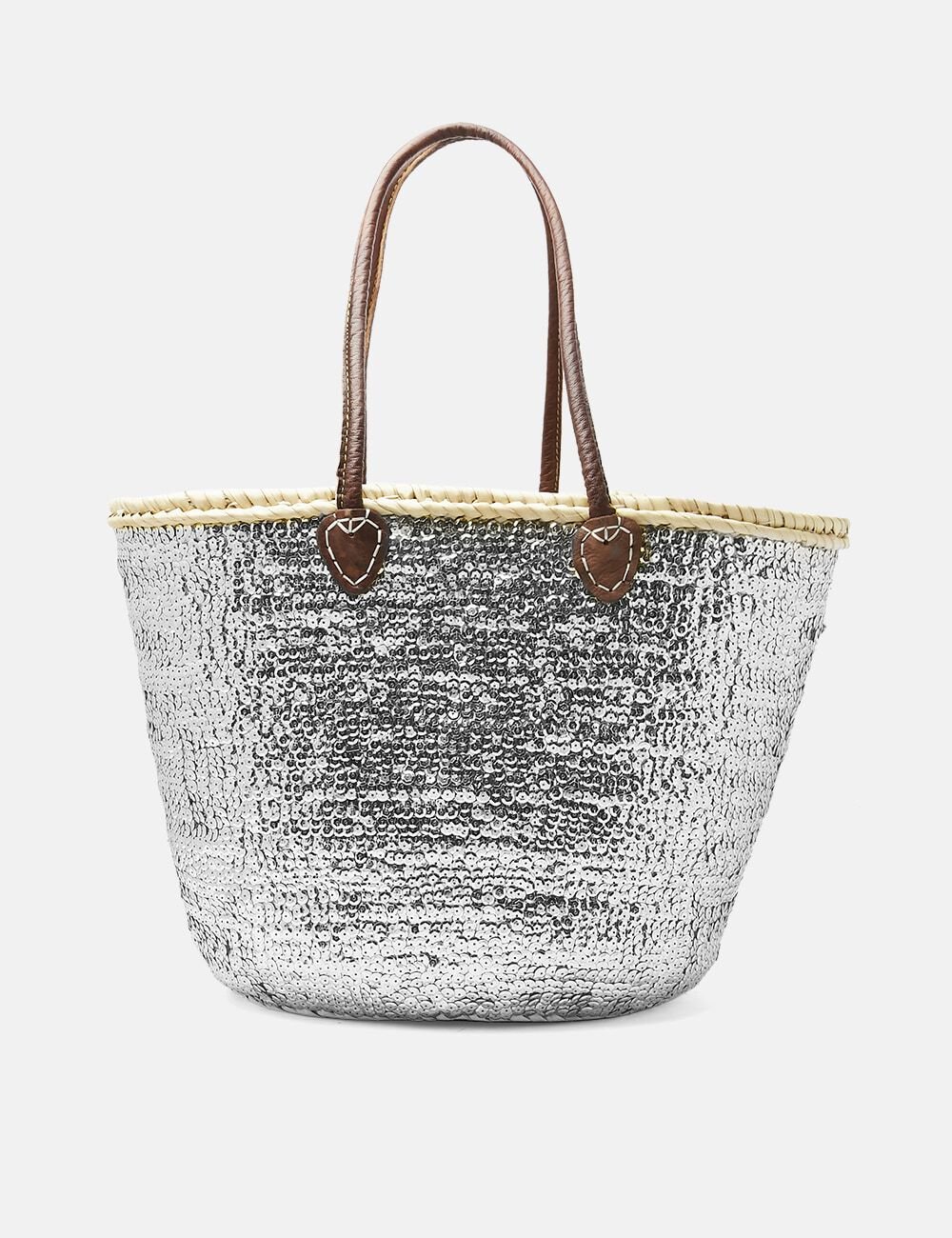 Sequin straw bag hot sale