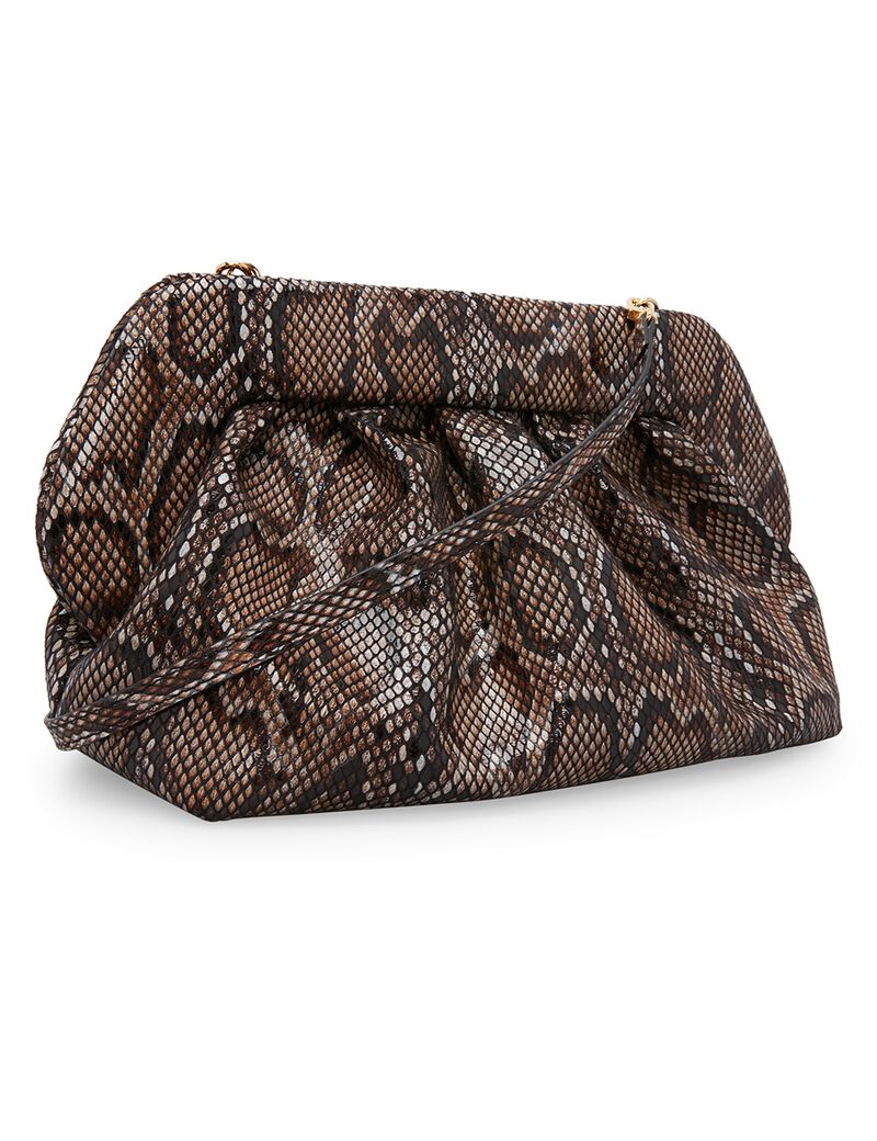 Bios Python-Print Leather Clutch Bag Bios Python-Print Leather Clutch Bag