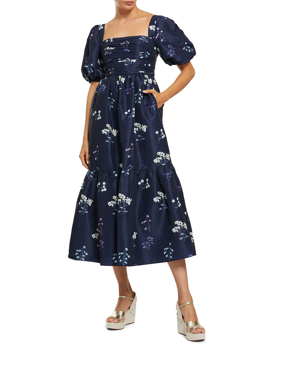 Shop Vintage Floral Midi Dress 