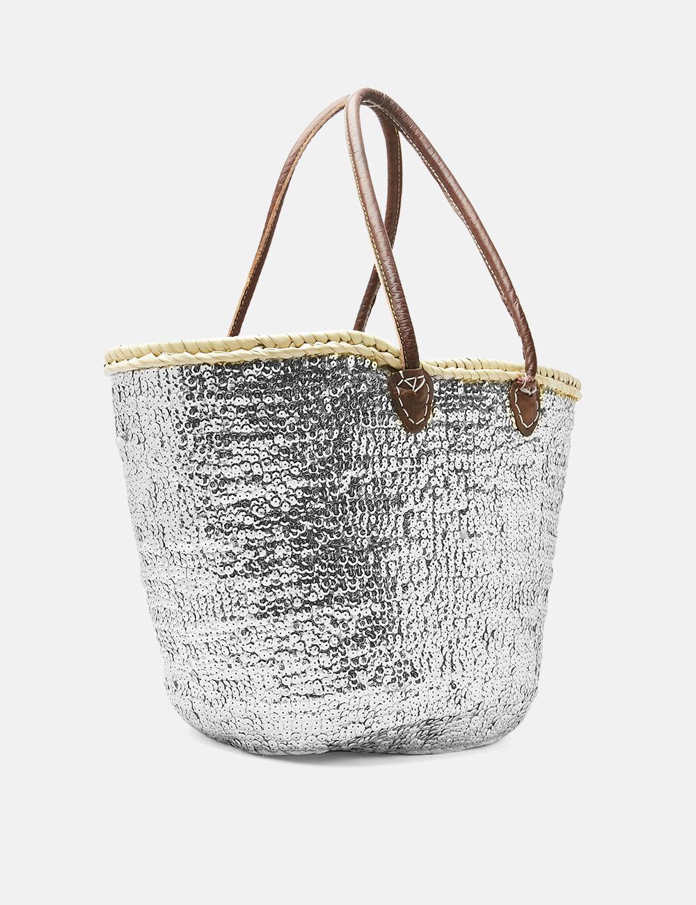 Sequin sales straw bag