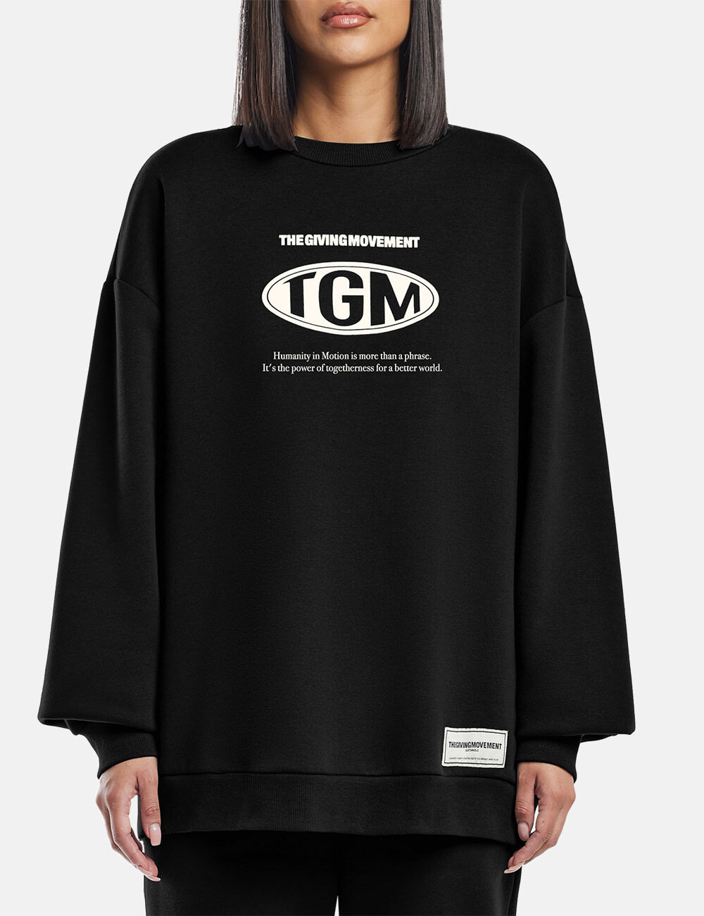 Oversized Printed Organic Fleece Sweatshirt