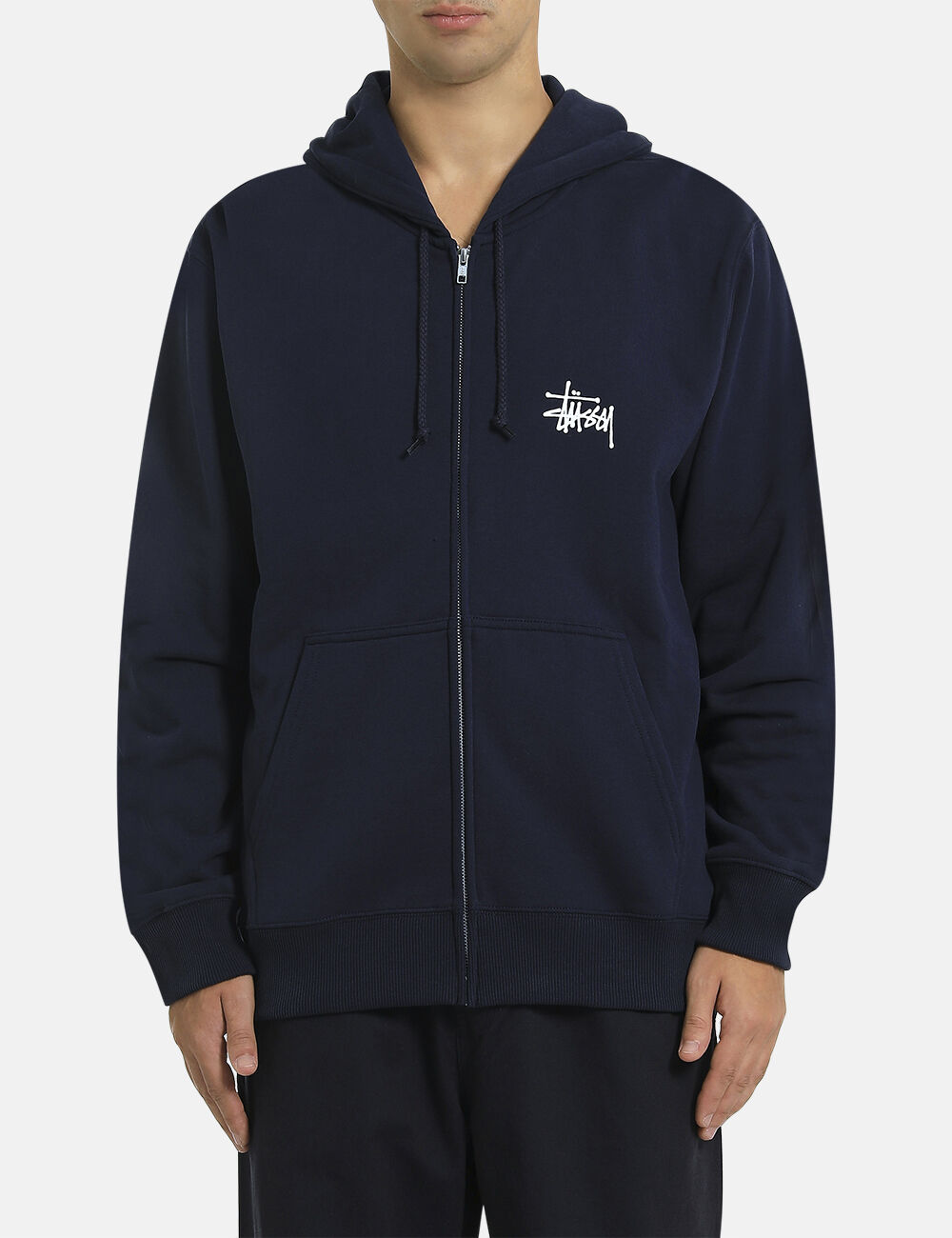 Basic stussy zip hood new arrivals