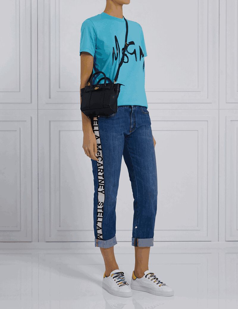 Logo Band Skinny Boyfriend Jeans - Blue Logo Band Skinny Boyfriend Jeans - Blue