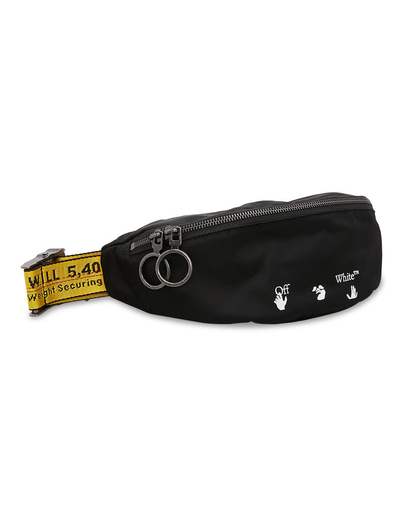 Ow Logo Nylon Basic Fannypack Black Whit Ow Logo Nylon Basic Fannypack Black Whit