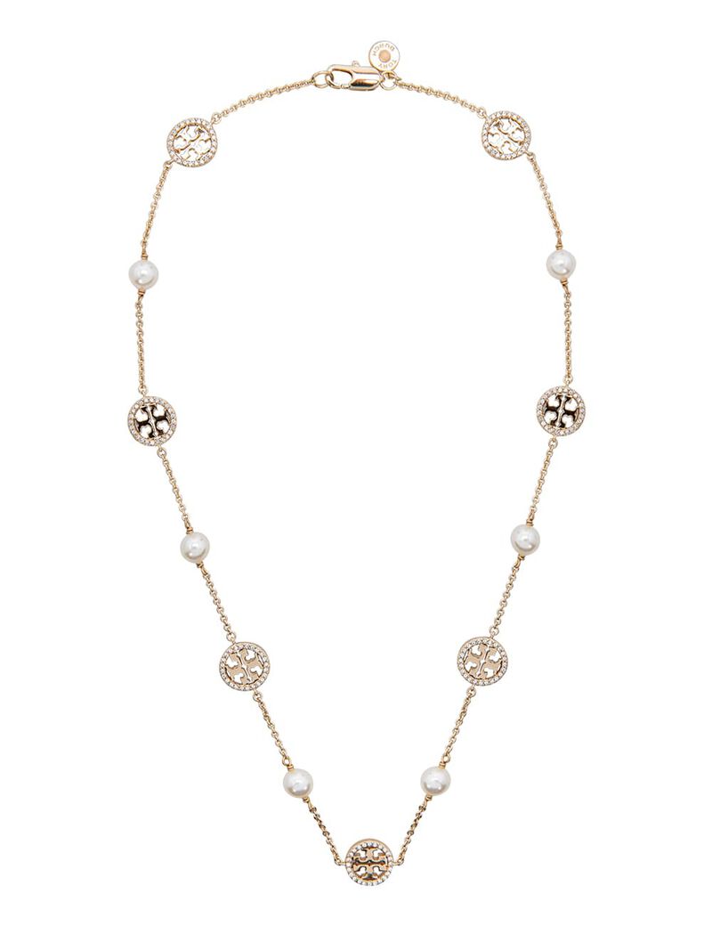  | Shop Crystal Pearl Logo Necklace for  | Free Delivery