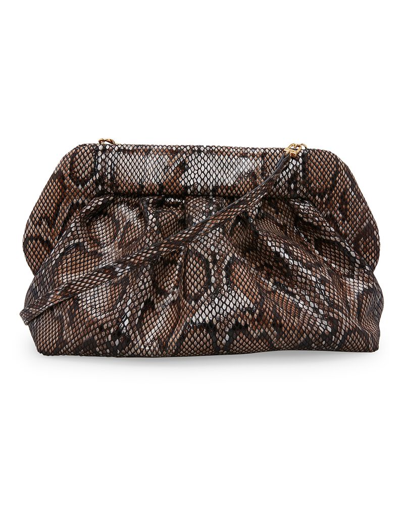 Bios Python-Print Leather Clutch Bag Bios Python-Print Leather Clutch Bag