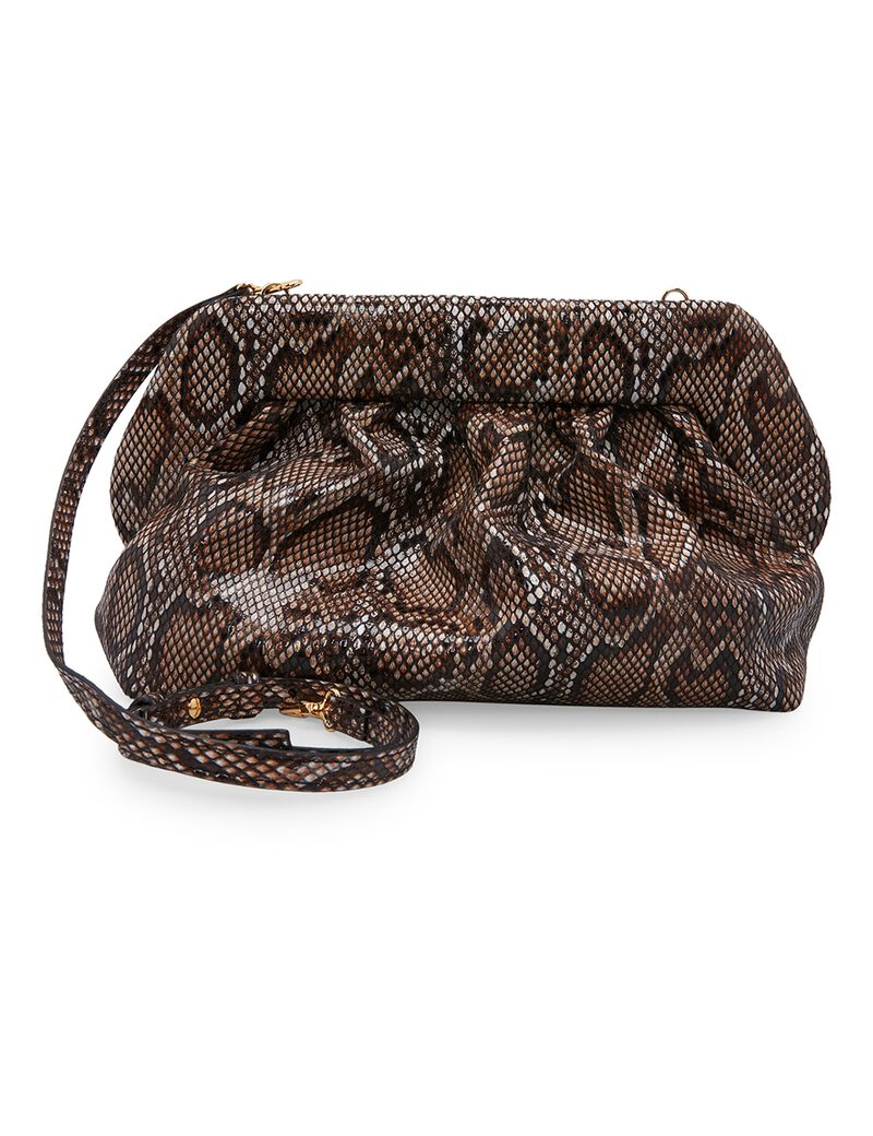 Bios Python-Print Leather Clutch Bag Bios Python-Print Leather Clutch Bag