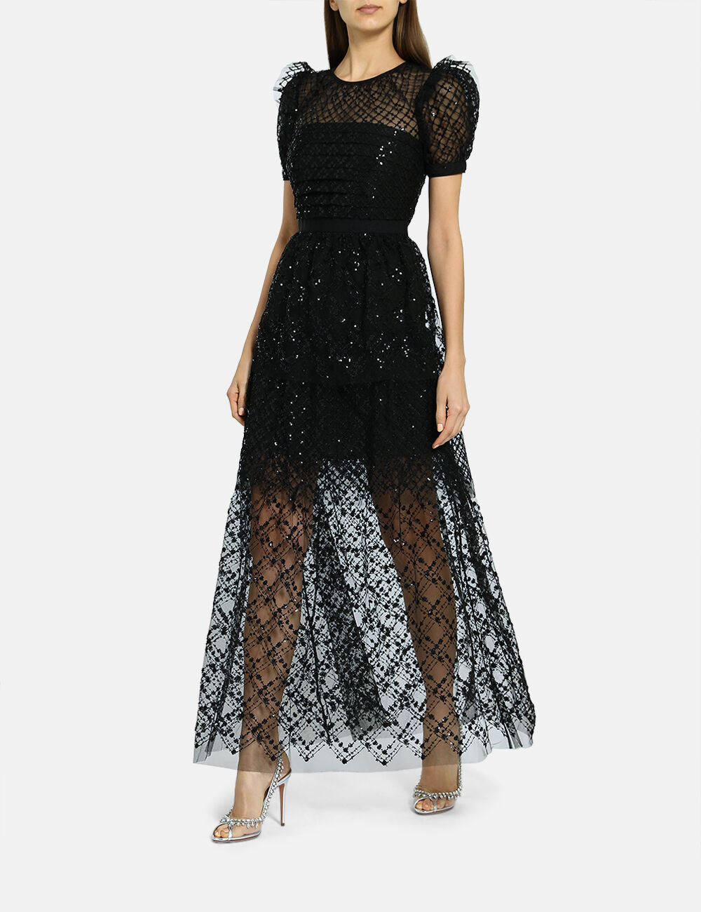 Sequin tiered dress sales