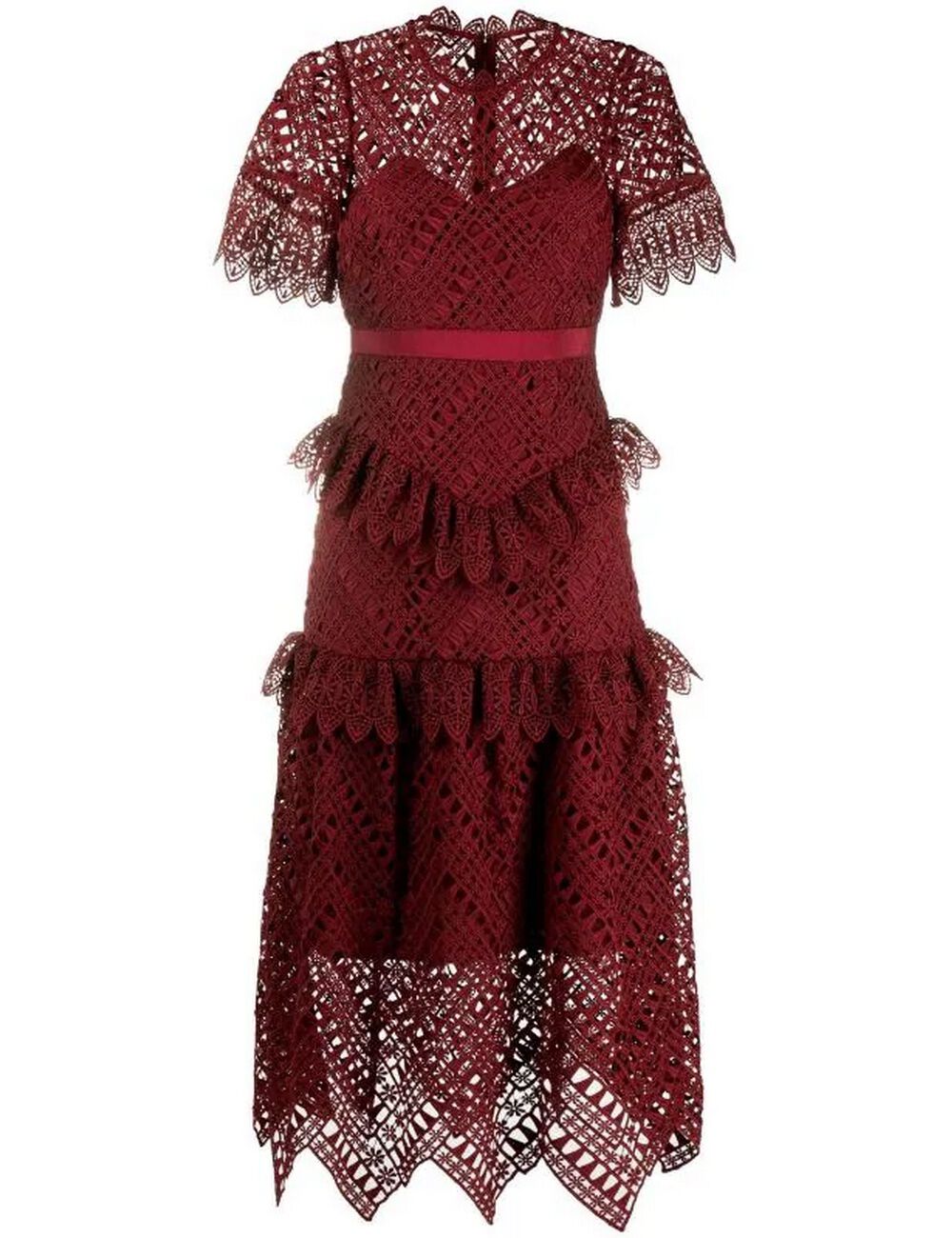 Self portrait abstract triangle lace on sale dress