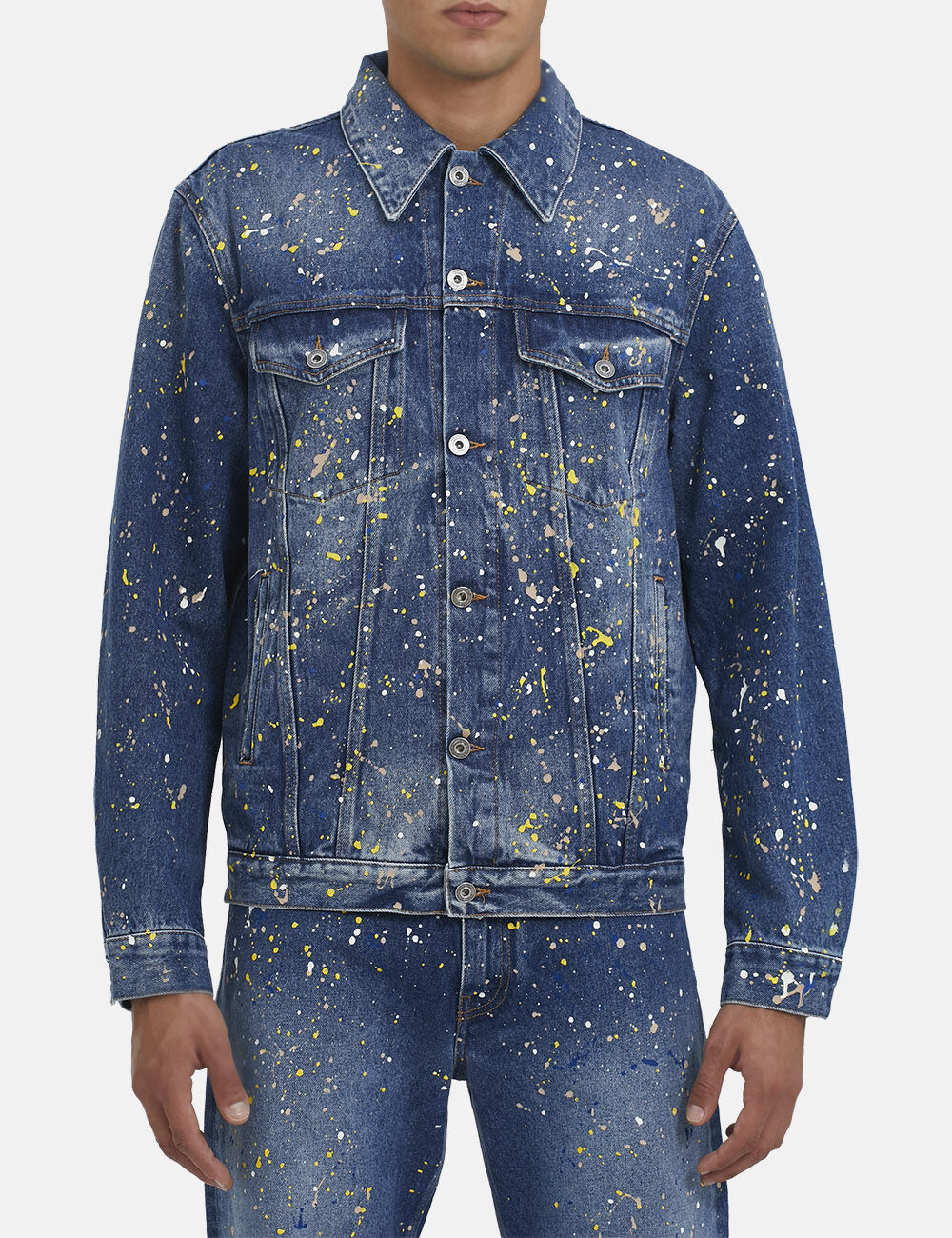 Off White Paint Splatter Denim Jacket price in Dubai UAE