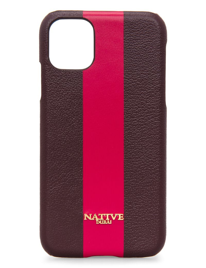 Buy Native Dubai Iphone 11 Case In Camel Hide In Black W Purple Tryano Com